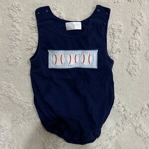 Cecil and Lou baseball romper